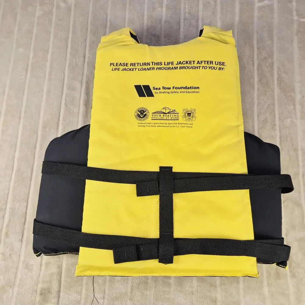 Onyx Adult Oversize Type III Life Jacket PFD Yellow Black USCG Approved 40-60